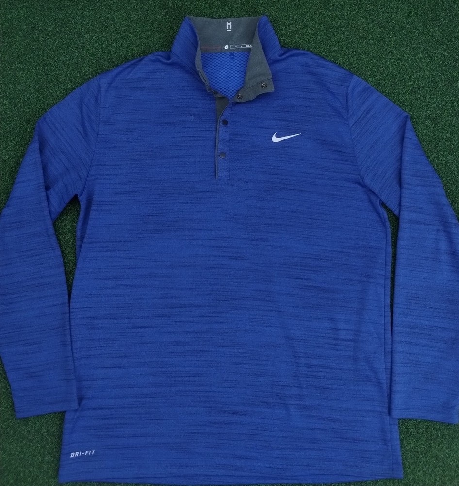 Nike Dri Fit Tiger Woods Collection Pullover Snap Neck Long Sleeve Men's Large