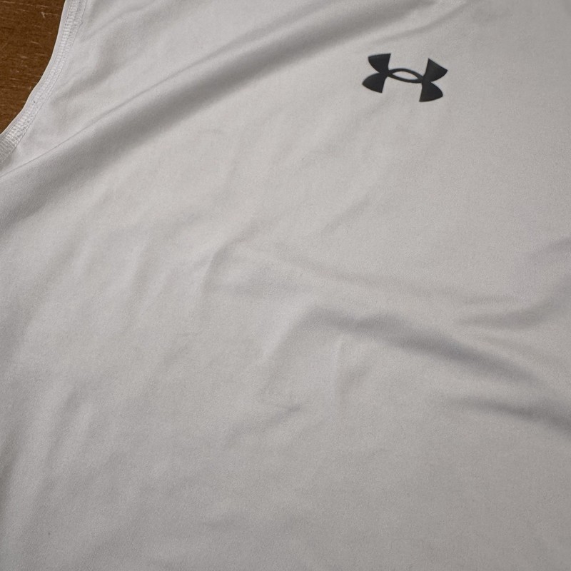 Under Armour Shirt Mens Large White Heat Tank Compression Sleeveless Active gallery