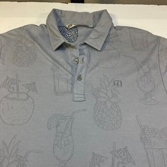 TRAVIS MATHEW Reverse Print TROPICAL COCKTAILS HAWAIIAN GOLF POLO SHIRT Mens M