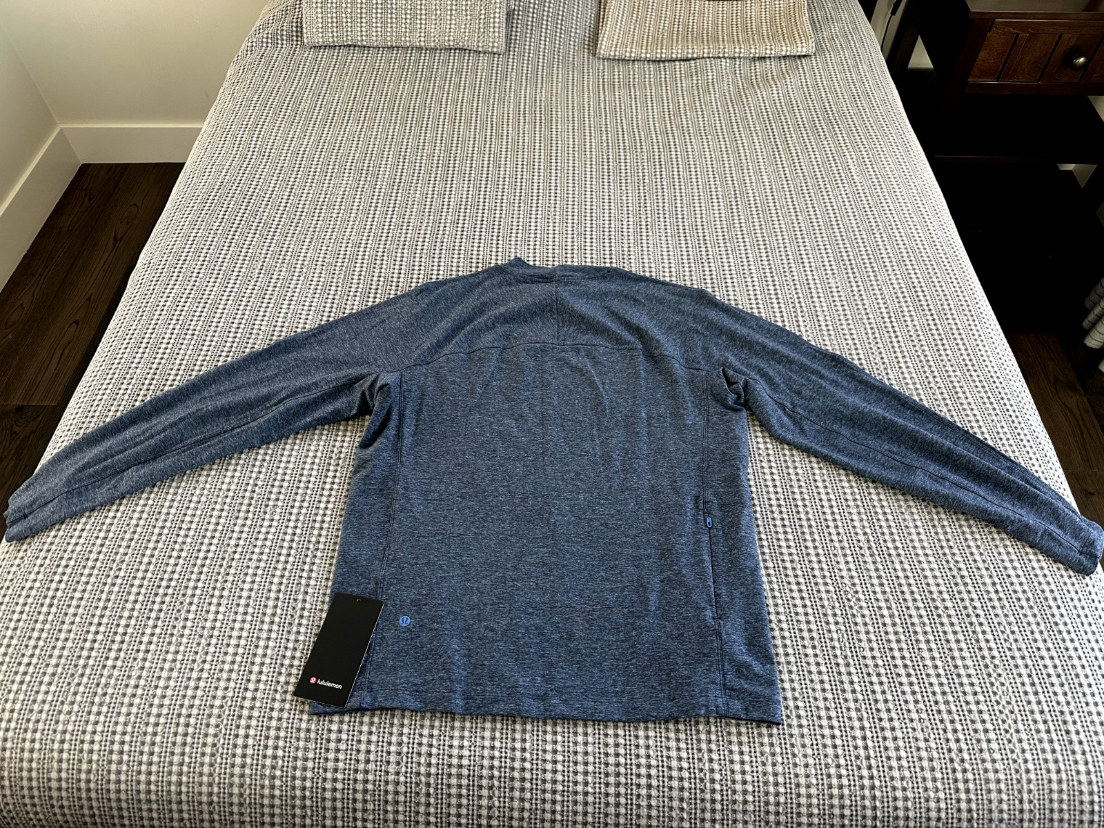 NWT Men's LULULEMON Rulu Mock Neck Long Sleeve Heathered Blue Nile Size Large gallery