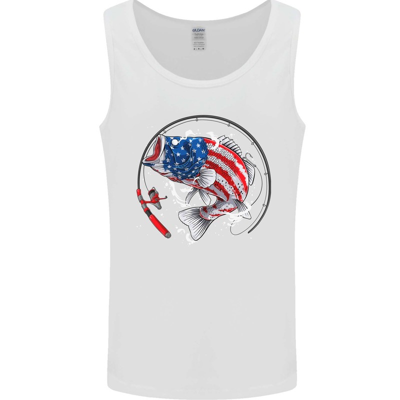 USA Fishing Flag American Fisherman Mens Vest Tank Top gallery