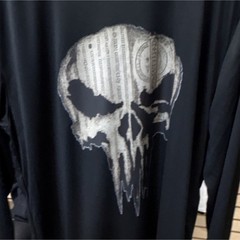Sport-Tek Punisher Graphic Long Sleeve Athletic Shirt Black Men’s Size M