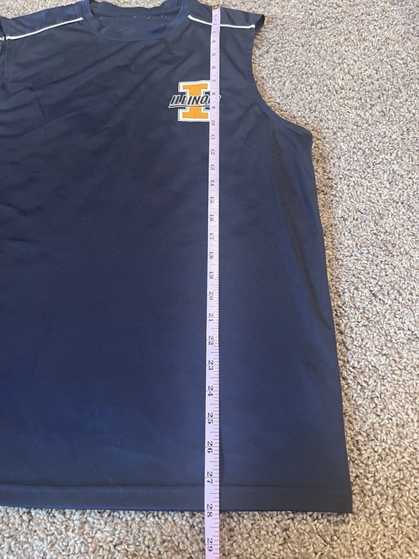 Mens Illinois Fighting Illini Tank Muscle Sleeveless Navy M/L See Measurements gallery