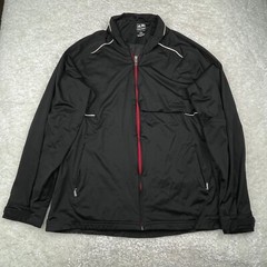 Adidas Jacket Men Large Black Full Zip Golf Windbreaker Mesh Lined Climaproof