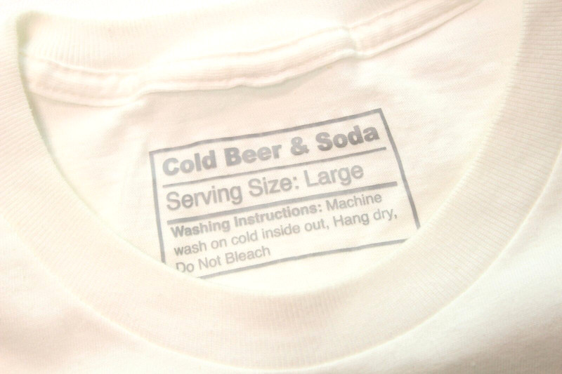 2022 COLD BEER & SODA ~LOGO~ TEE L ~WHITE~ wobf/espo **DIY ASBURY PARK NJ LABEL* gallery