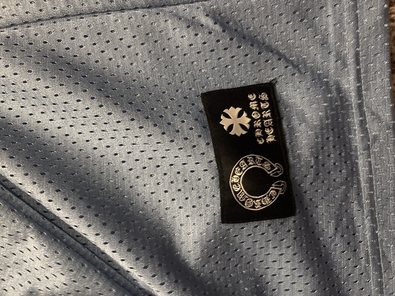 Chrome Hearts Blue Mesh Jersey V-Neck Long Sleeve Men's Size Small Graphic Print gallery