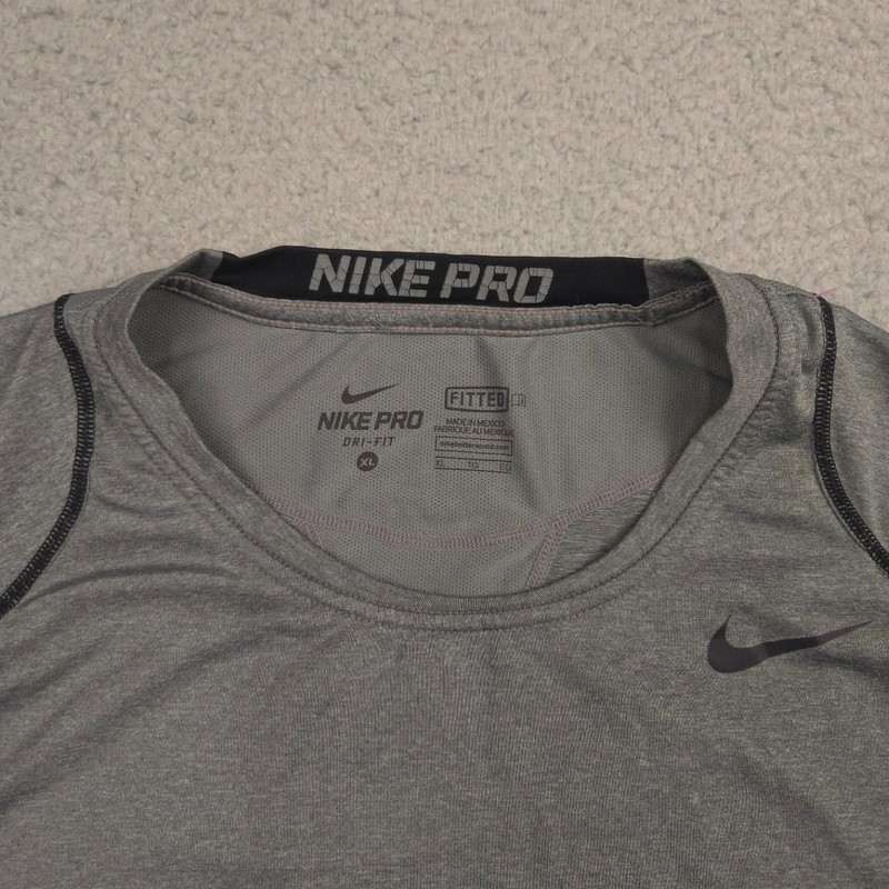 Nike Mens Cool Fitted Dri Fit Shirt XL Gray Stretch Athletic Training Tee gallery