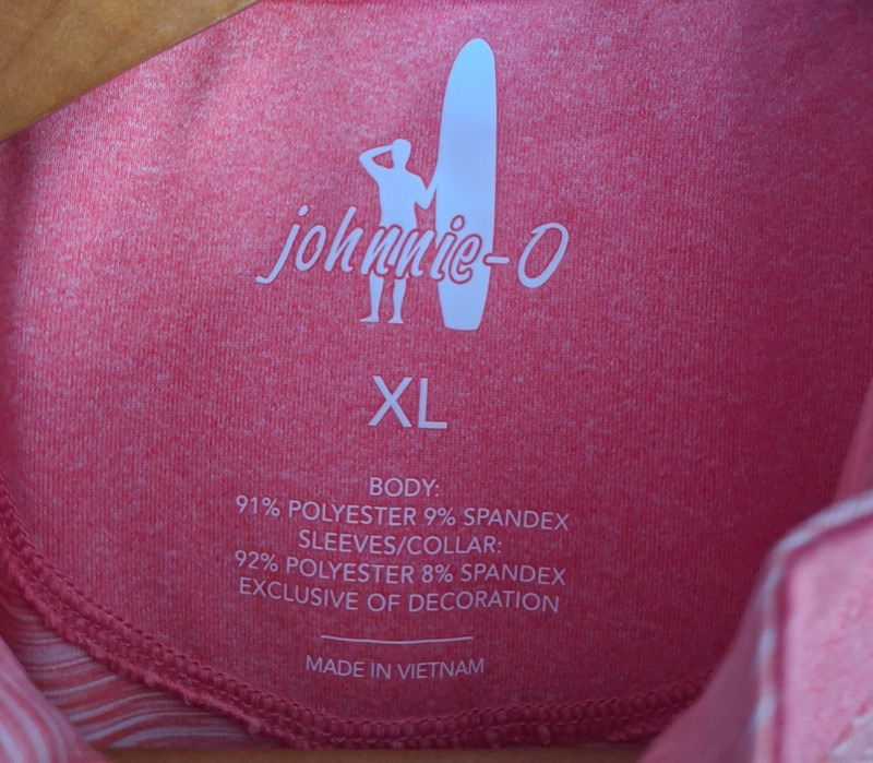 NWT Johnnie-O Bert 1/4 Zip Pullover Men's XL Pink Performance Golf MSRP $128 gallery