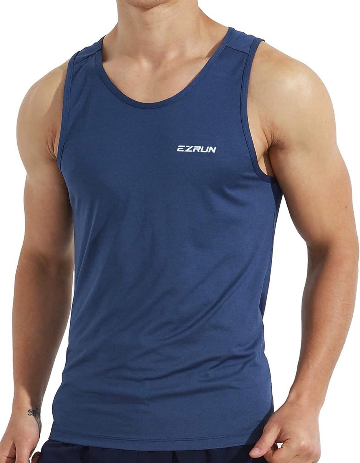 EZRUN Men's Tank Tops Quick Dry Workout Shirts Sleeveless Shirts Size L gallery