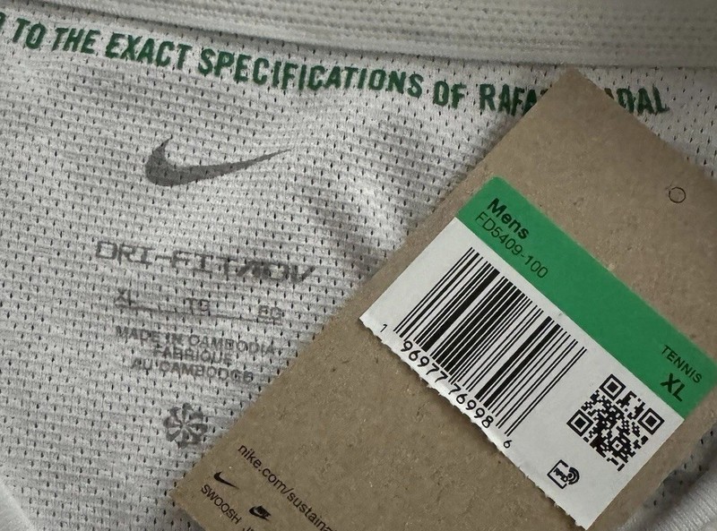 Nike Rafa Nadal Dri-Fit ADV Short Sleeve Tennis Top FD5409-100 Mens Size XL gallery
