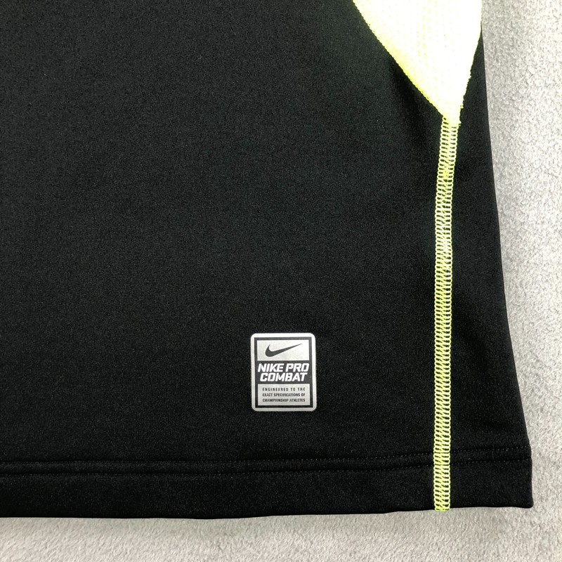 Nike Pro Combat Shirt Mens Medium Black Neon Hyperwarm Dri-Fit Max 1/4 Zip gallery