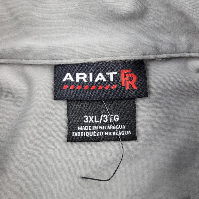 Ariat FR Pullover Mens 3XL Gray 1/4 Zip Long Sleeve Flame Resistant Workwear Top gallery