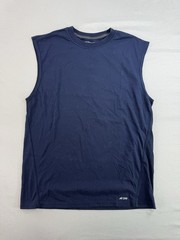 Athletech Men’s Small Solid Navy Blue Sleeveless Crew Neck Athletic Shirt ATDRI