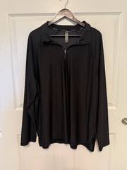 Gerry Men’s Black 1/4 Zip Collared Pullover Shirt Long Sleeve XXL Geo