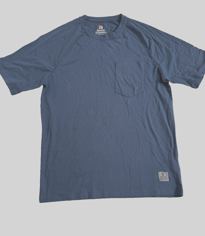 Rugged Elements Mens 2 Pack Black and Dark Denim Cotton T-Shirts Size S gallery