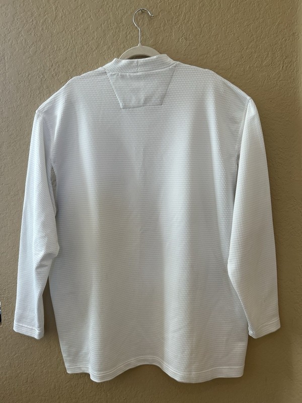 NIKE Golf Fit Dry White Beige DIMPLED Weave Long Sleeve SHIRT XXL 231777-100 gallery