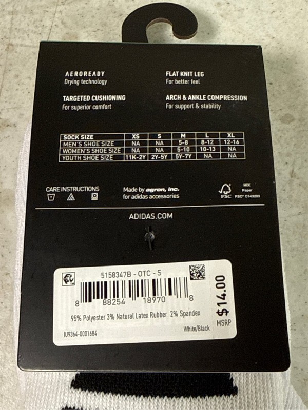 Adidas Rivalry Soccer 2.0 OTC Socks - 2 Pack, White/Black, S gallery