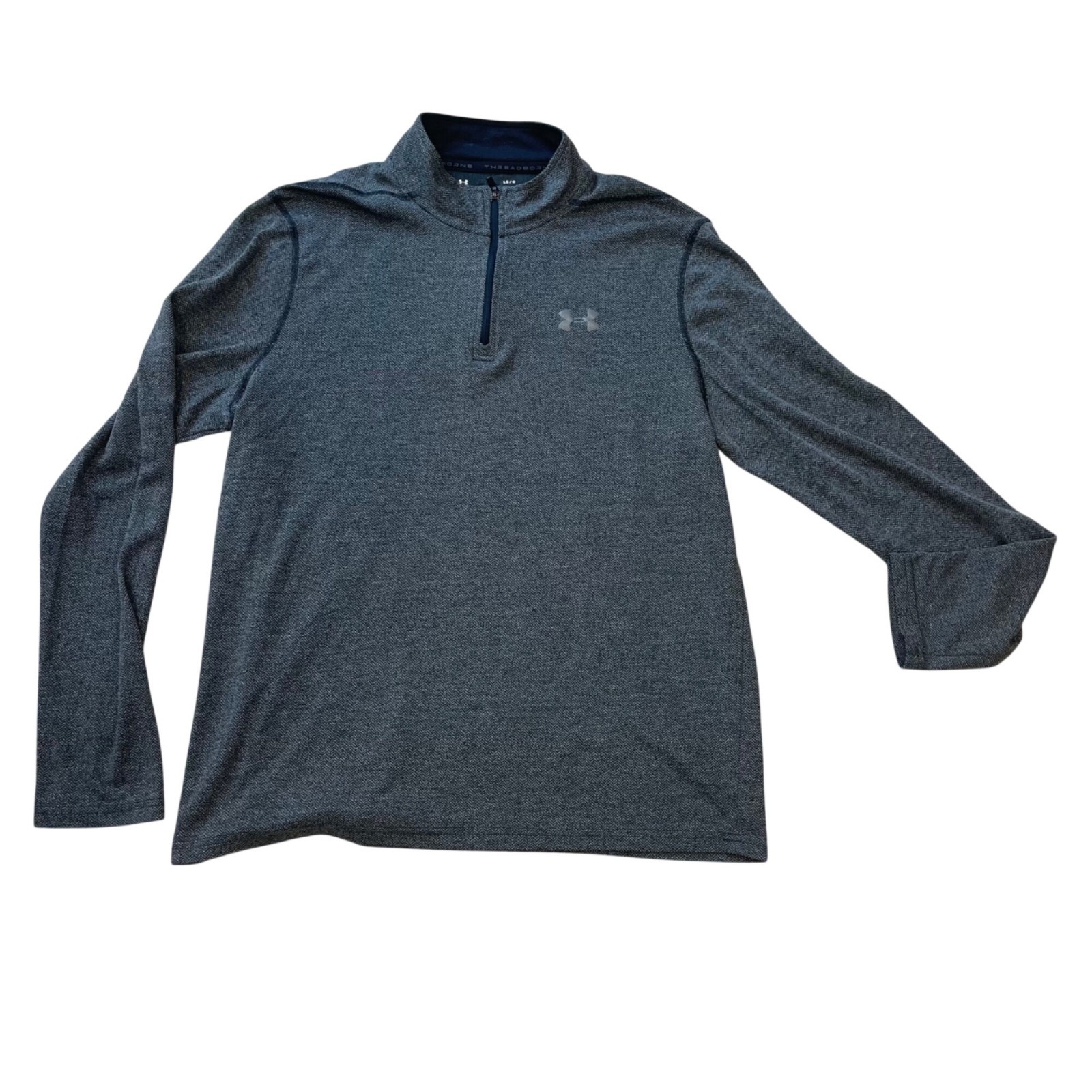 Under Armour Threadborne Siro Quarter Zip Pullover Men's Size Large Gray Chevron gallery