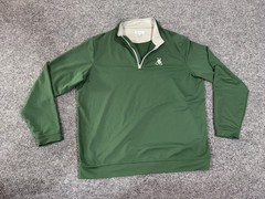 Peter Millar Quarter Zip Pullover Mens XL Green Golf Stretch Lightweight Top