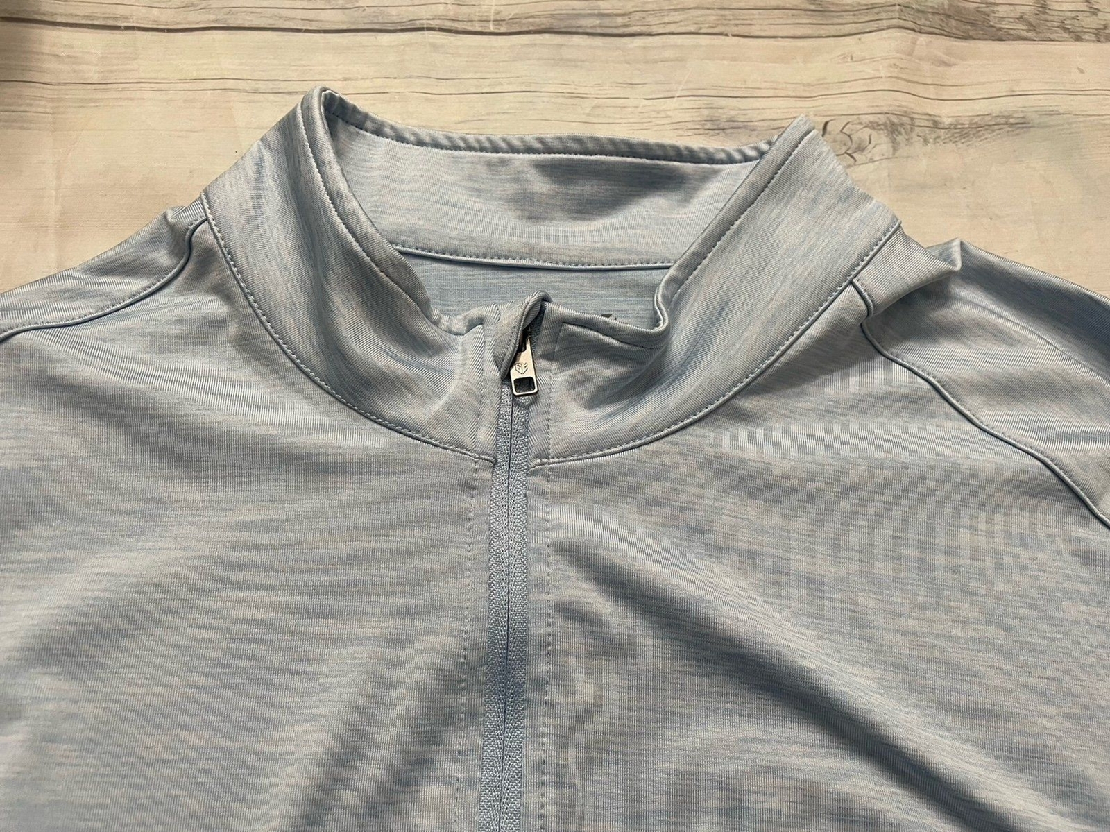 Light Blue Graham Luxe Men’s Quarter Zip Pullover Shirt, Size Adult Large gallery