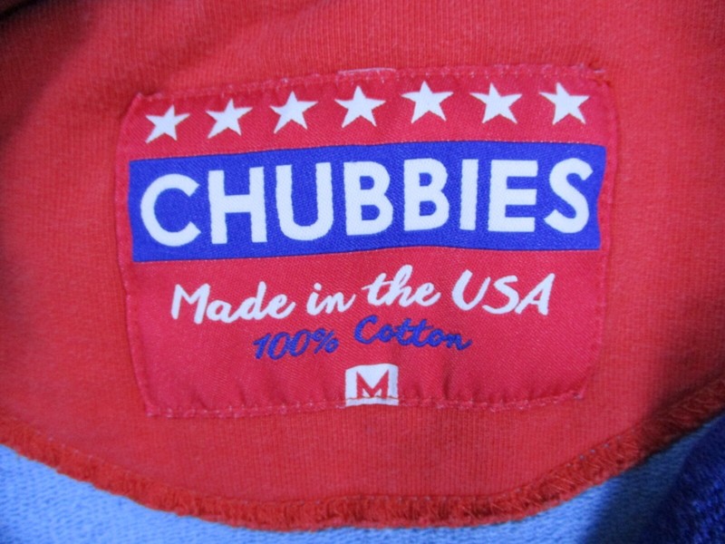 Chubbies 1/4 Zip Mens Medium Red Blue Color Block Sweater USA Pullover gallery