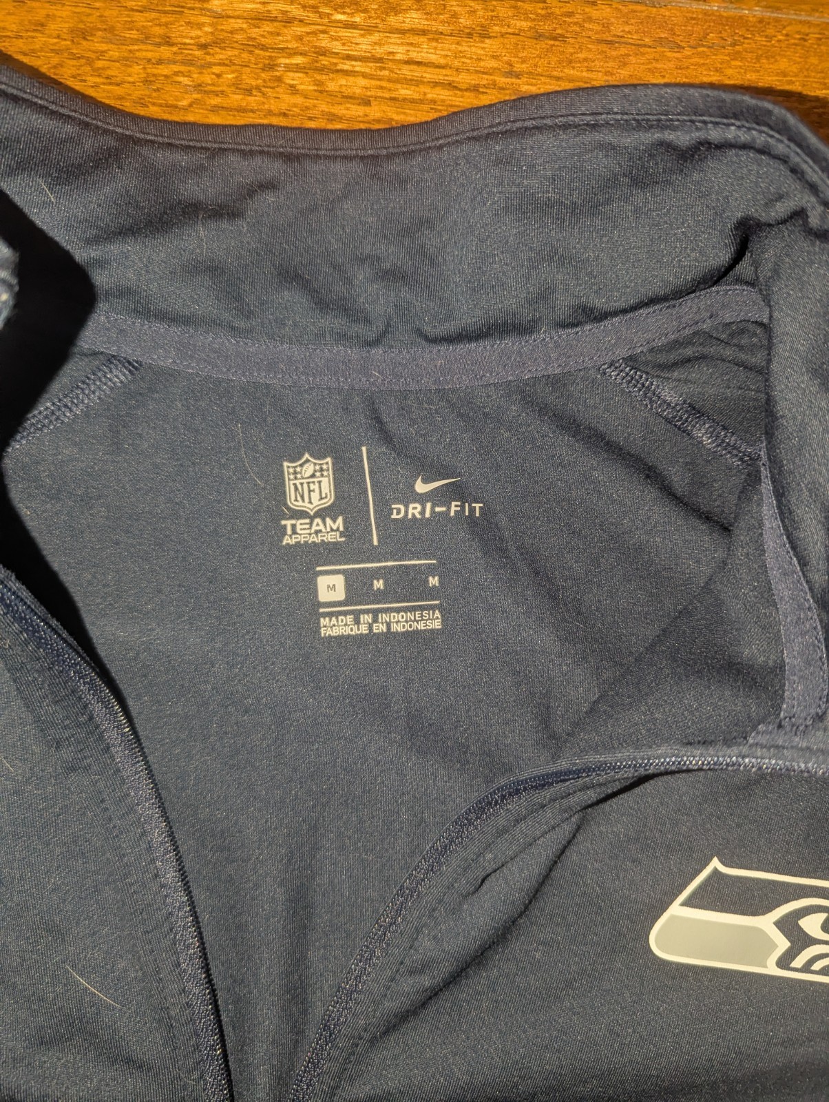 Nike Men's Seahawks Pacer Dri Fit 1/2 Zip Pullover, Navy, Medium gallery