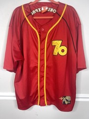 Vintage Brooklyn Xpress Baseball Button Front 70 Sewn Jersey Men’s 3 XL Red 80s