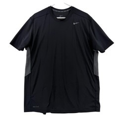 Nike Dri-FIT Shirt Mens XL Black Gray Mesh Short Sleeve Athletic Training Top