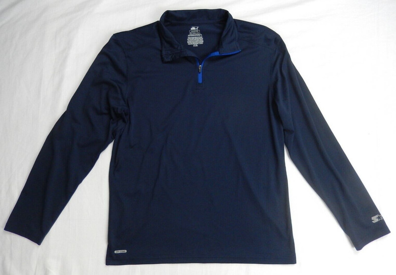 Starter Mens Dri-Star 1/4 Zip Pullover Size S 34/36Navy Athletic Exercise Shirt gallery