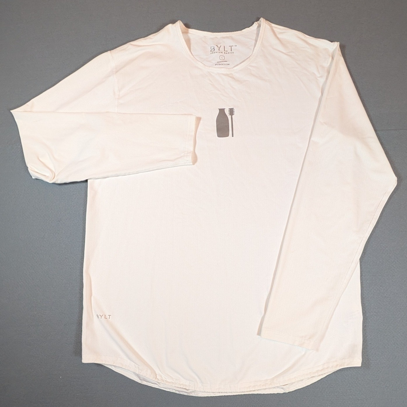 BYLT Premium Basics Mens Long Sleeve Shirt White Size Large gallery