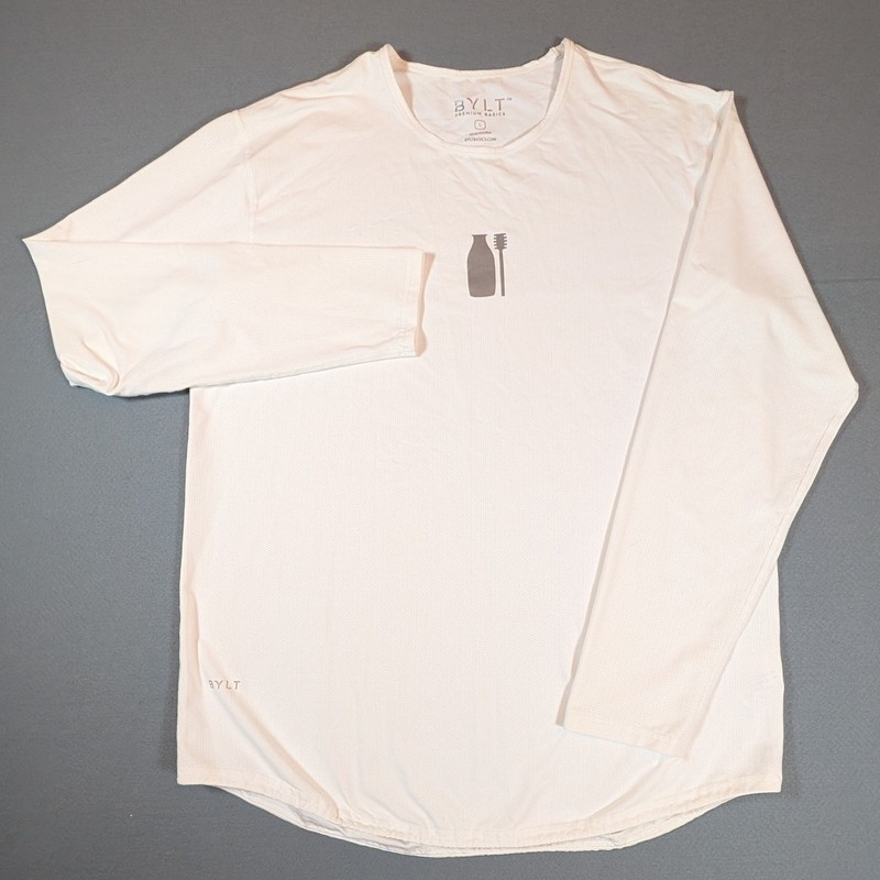 BYLT Premium Basics Mens Long Sleeve Shirt White Size Large gallery