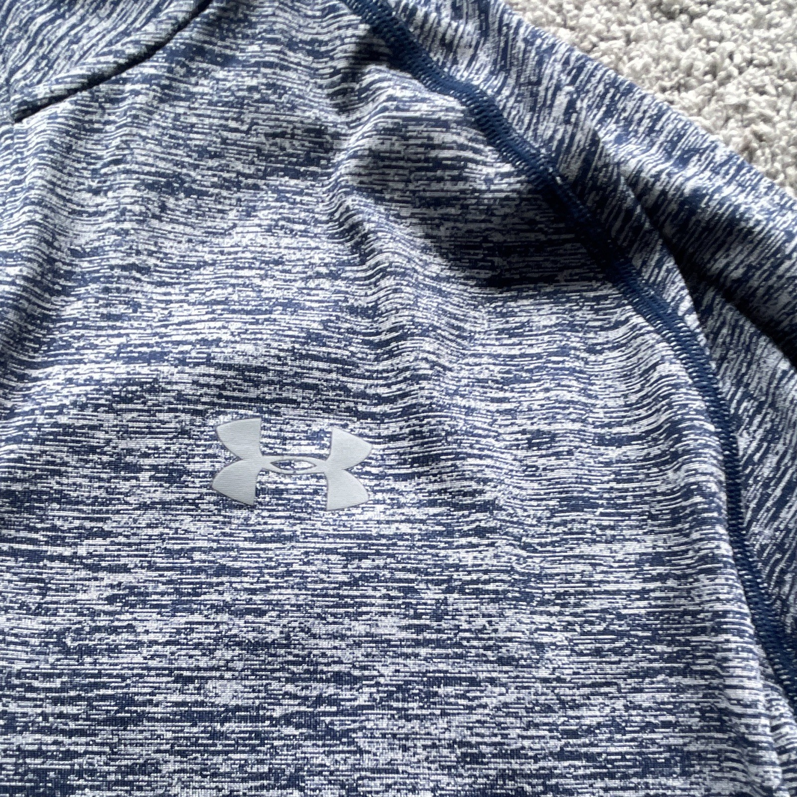 Under Armour HeatGear Men's L Blue/Gray Heather 1/4 Zip Mock Neck Pullover gallery