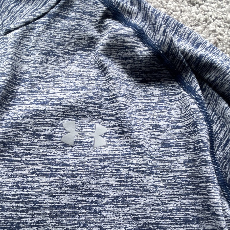 Under Armour HeatGear Men's L Blue/Gray Heather 1/4 Zip Mock Neck Pullover gallery