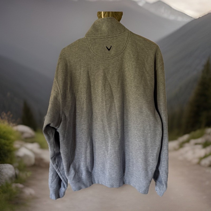 Callaway 1/4 Zip Pullover Men's S Blue Elbow Stitching Golf Logo Brushed Fleece gallery