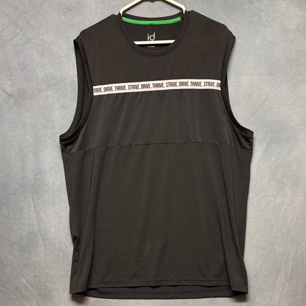 Ideology Mens Black Sleeveless Muscle Shirt Large Activewear Gym Lift Workout
