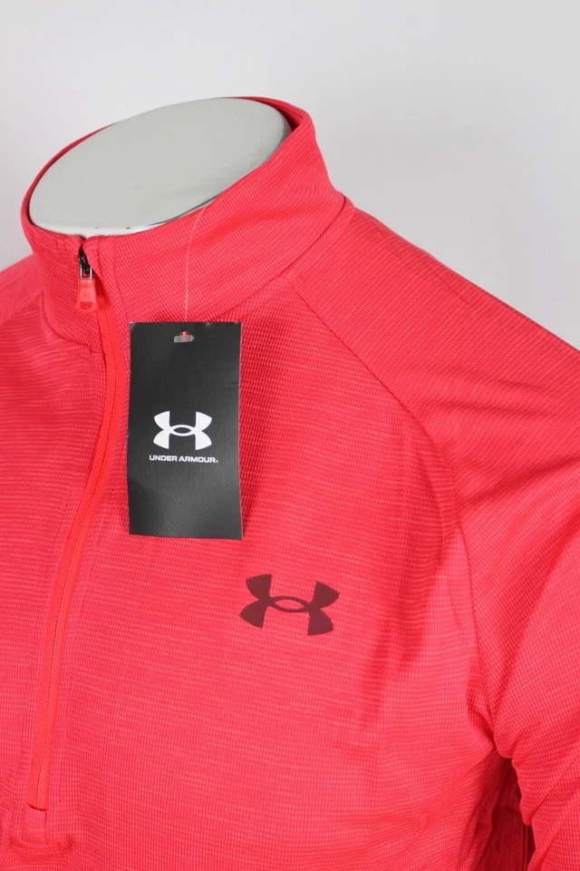 Under Armour Men's Tech Textured 1/2 Zip Pullover Long Sleeve Red gallery