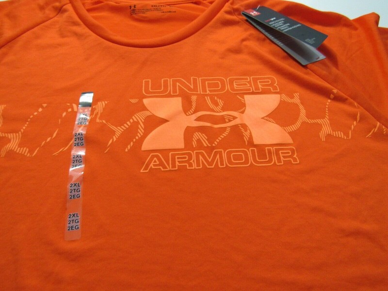 Under Armour Heat Gear Loose Polyester Shirt Orange Various Sizes New gallery