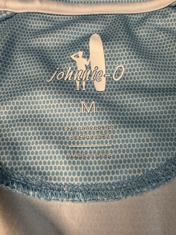 Johnnie O Pullover Performance Sheldon Quarter Zip Stretch Aqua Medium Golf Logo gallery