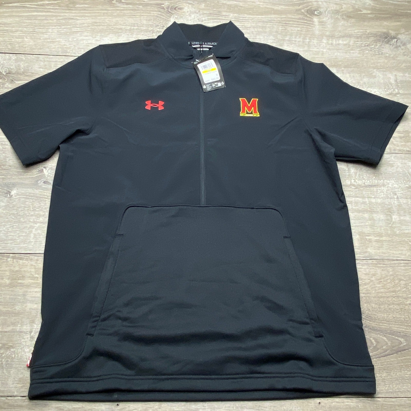 Under Armour Shirt Maryland Terrapins Motivate Mens M Black 1/4 Zip Pullover NWT gallery