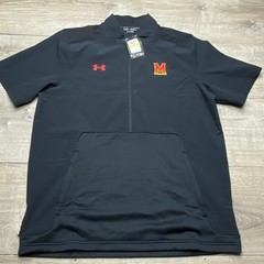Under Armour Shirt Maryland Terrapins Motivate Mens M Black 1/4 Zip Pullover NWT