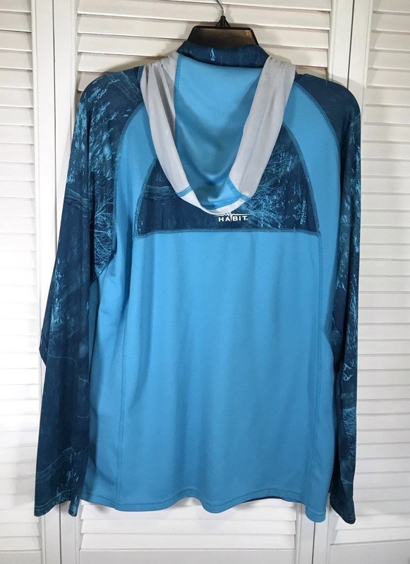 Habit UPF 40+ UV Protection Layer Mens Size M Rash Guard L/S Hooded Performance gallery