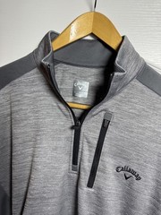 Callaway Golf 1/4 Zip Pullover Size L Two Tone Gray Heather Moisture Wicking