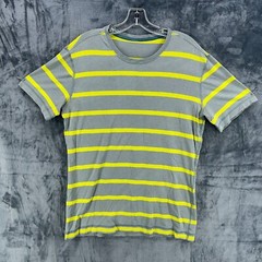 Lululemon Gray Neon Yellow Performance Mens SS T Shirt Size L No Tag See Photos