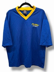 Vintage 90s Fubu Jersey Mesh Youth Size XL Football Jersey Blue Yellow Hip Hop