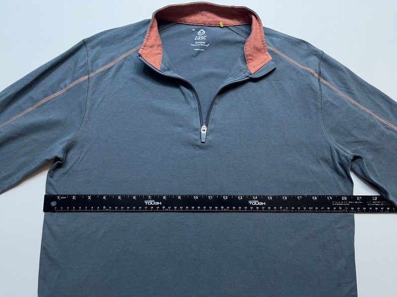 TASC Performance 1/4 Zip Pullover Mens Size Medium Gray Lightweight Bamboo Golf gallery