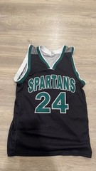 Spartans #24 Basketball Jersey Adult Medium Black Green Dynamic Team