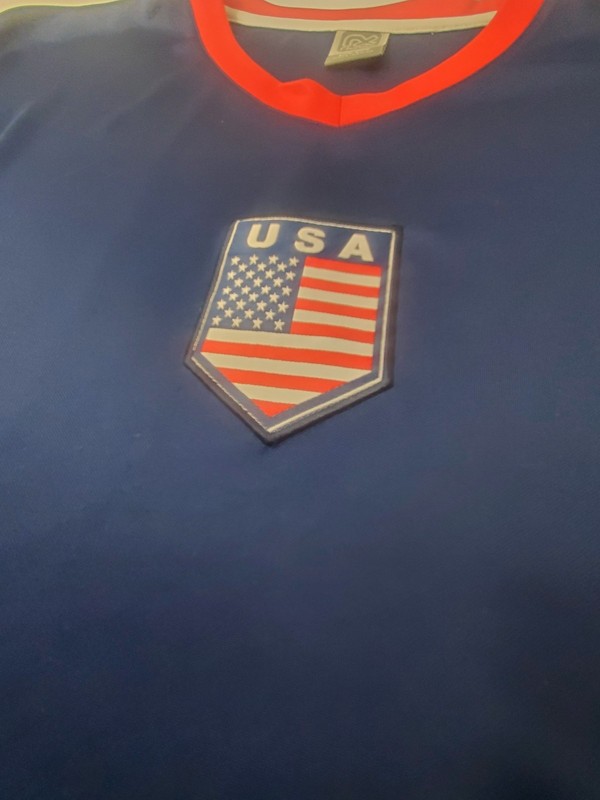 USA Jersey Shirt Men's Size XL Blue Red White Short Sleeve Rhinox Logo Adult Top gallery
