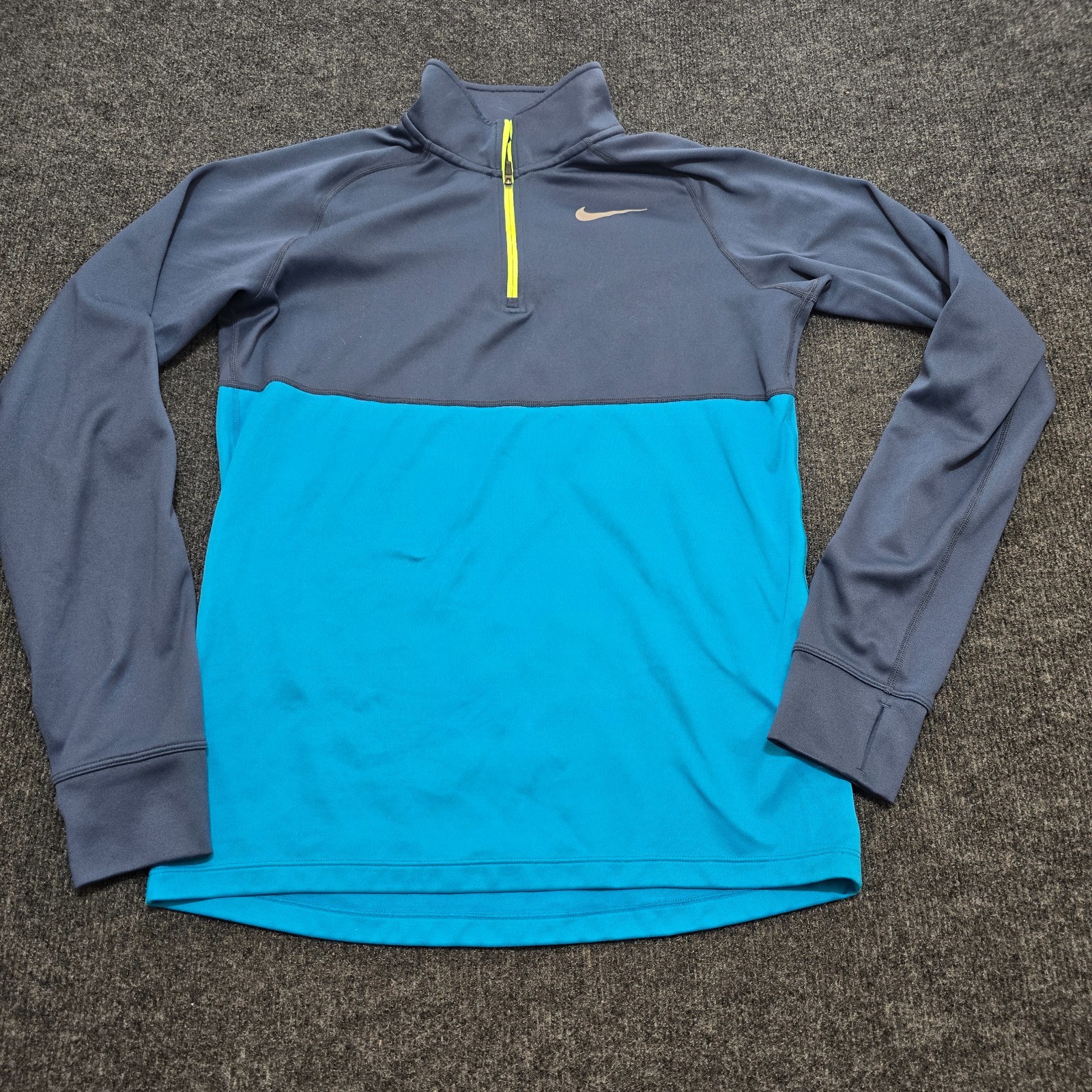 Nike Racer Dri-FIT 1/4 Zip Running Pullover Men’s Size M Blue Turquoise 648588-4 gallery
