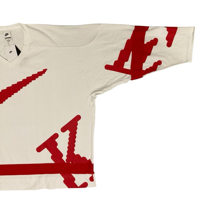 Nike Sportswear Club Swoosh Hockey Jersey XXL Oversized Fit White Red HV1137-100 gallery