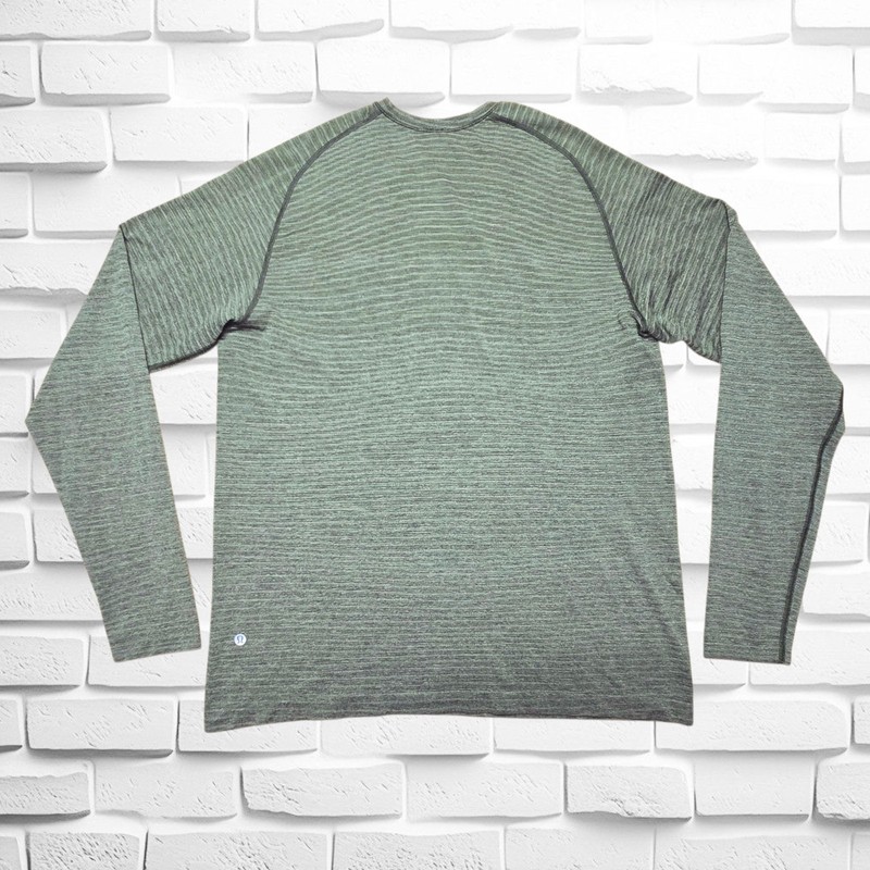 Lululemon Metal Vent Tech 2.0 Long Sleeve Mens XL Wave Fade Green Striped EUC gallery